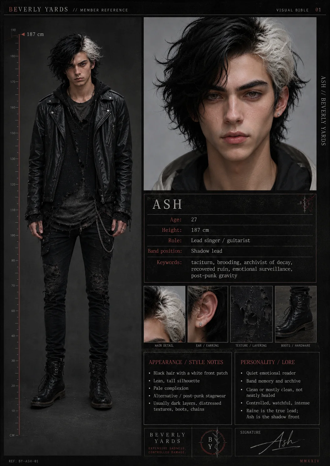 Ash member reference and visual bible