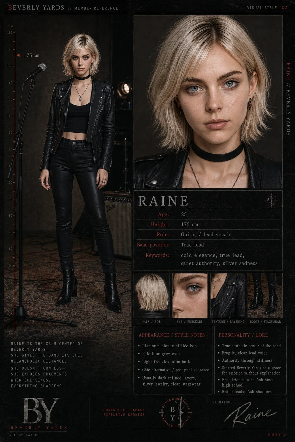 Raine member reference and visual bible